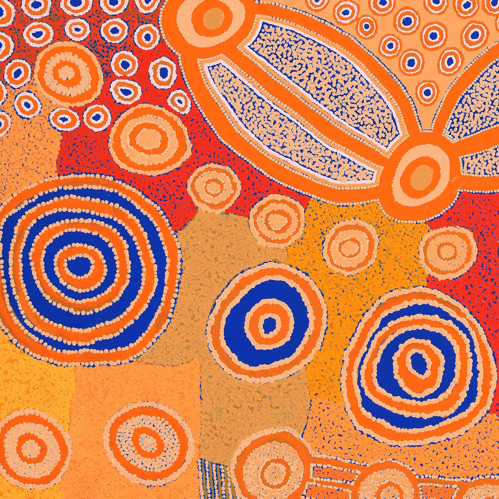 Aboriginal Artwork by Tinpulya Mervyn Rosemary Peters, Noreen Dixon, Virgillia Multa, Natalie Robin, Waru at Watarru, 168.5x152cm