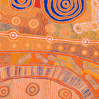 Aboriginal Artwork by Tinpulya Mervyn Rosemary Peters, Noreen Dixon, Virgillia Multa, Natalie Robin, Waru at Watarru, 168.5x152cm