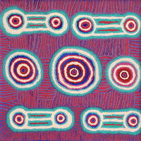 Aboriginal Artwork by Tinpulya Mervyn, Waru at Watarru, 60x60cm