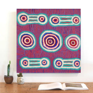Aboriginal Artwork by Tinpulya Mervyn, Waru at Watarru, 60x60cm - ART ARK®