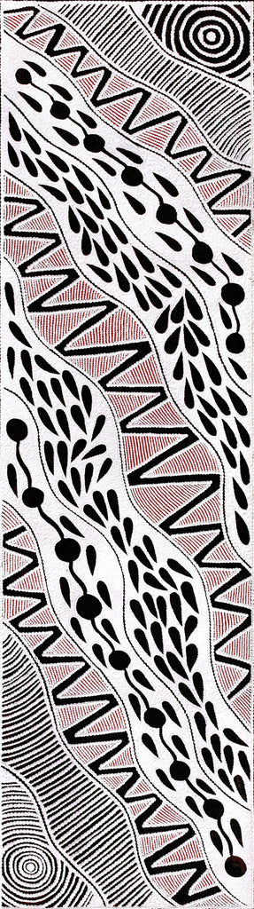 Aboriginal Art by Ursula Napangardi Hudson, Pikilyi Jukurrpa (Vaughan Springs Dreaming), 107x30cm - ART ARK®