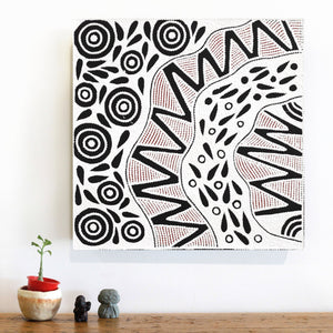 Aboriginal Artwork by Ursula Napangardi Hudson, Pikilyi Jukurrpa (Vaughan Springs Dreaming), 46x46cm - ART ARK®