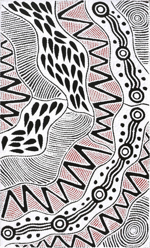 Aboriginal Artwork by Ursula Napangardi Hudson, Pikilyi Jukurrpa (Vaughan Springs Dreaming), 76x46cm - ART ARK®