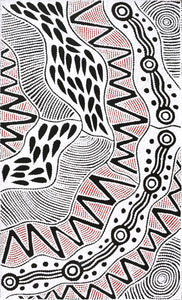 Aboriginal Artwork by Ursula Napangardi Hudson, Pikilyi Jukurrpa (Vaughan Springs Dreaming), 76x46cm - ART ARK®