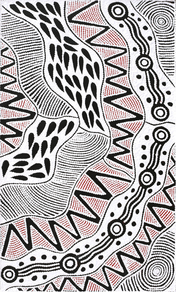 Aboriginal Artwork by Ursula Napangardi Hudson, Pikilyi Jukurrpa (Vaughan Springs Dreaming), 76x46cm