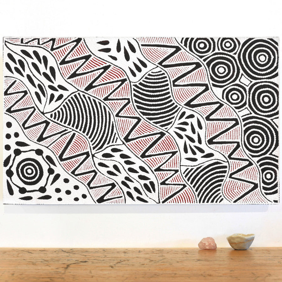 Aboriginal Artwork by Ursula Napangardi Hudson, Pikilyi Jukurrpa (Vaughan Springs Dreaming), 76x46cm