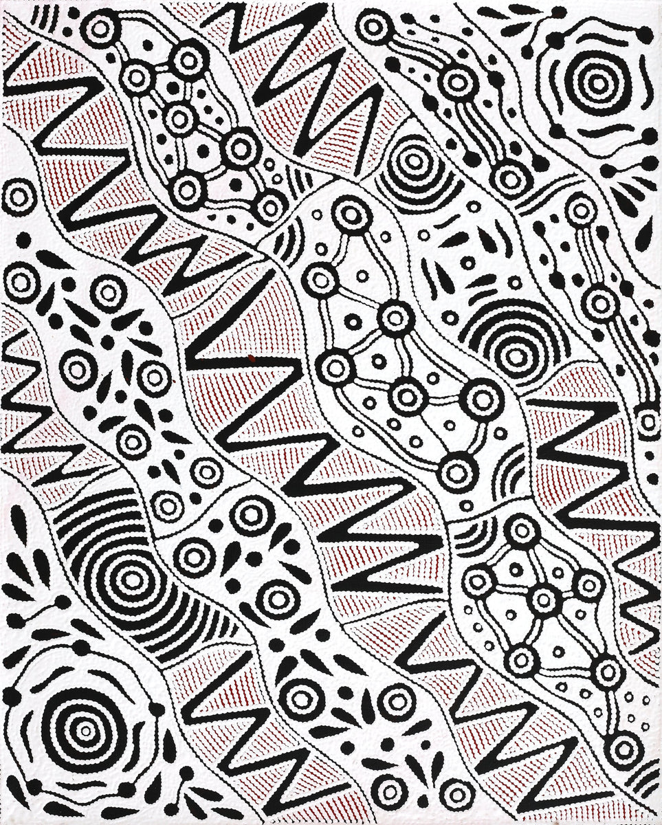 Aboriginal Art by Ursula Napangardi Hudson, Pikilyi Jukurrpa (Vaughan Springs Dreaming), 76x61cm - ART ARK®