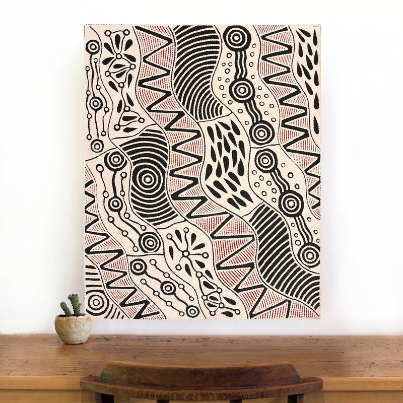 Aboriginal Artwork by Ursula Napangardi Hudson, Pikilyi Jukurrpa (Vaughan Springs Dreaming), 76x61cm