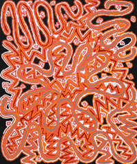Aboriginal Artwork by Valerie Napurrurla Morris, Ngatijirri Jukurrpa (Budgerigar Dreaming), 91x76cm