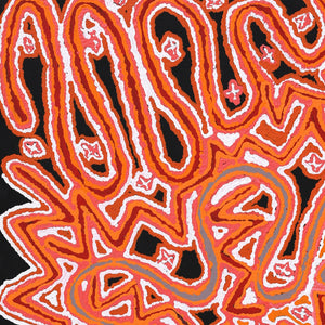 Aboriginal Artwork by Valerie Napurrurla Morris, Ngatijirri Jukurrpa (Budgerigar Dreaming), 91x76cm - ART ARK®