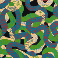 Aboriginal Artwork by Vanetta Nampijinpa Hudson, Warlukurlangu Jukurrpa (Fire country Dreaming), 183x152cm