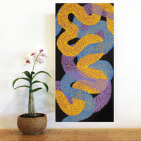 Aboriginal Artwork by Vanetta Nampijinpa Hudson, Warlukurlangu Jukurrpa (Fire country Dreaming), 61x30cm