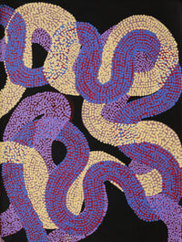 Aboriginal Artwork by Vanetta Nampijinpa Hudson, Warlukurlangu Jukurrpa (Fire country Dreaming), 61x46cm