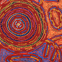 Aboriginal Artwork by Vanetta Nampijinpa Hudson, Warlukurlangu Jukurrpa (Fire country Dreaming), 61x61cm