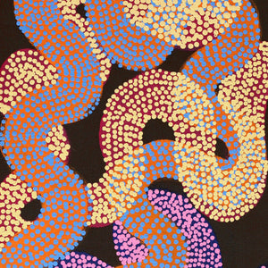 Aboriginal Artwork by Vanetta Nampijinpa Hudson, Warlukurlangu Jukurrpa (Fire country Dreaming), 76x30cm - ART ARK®