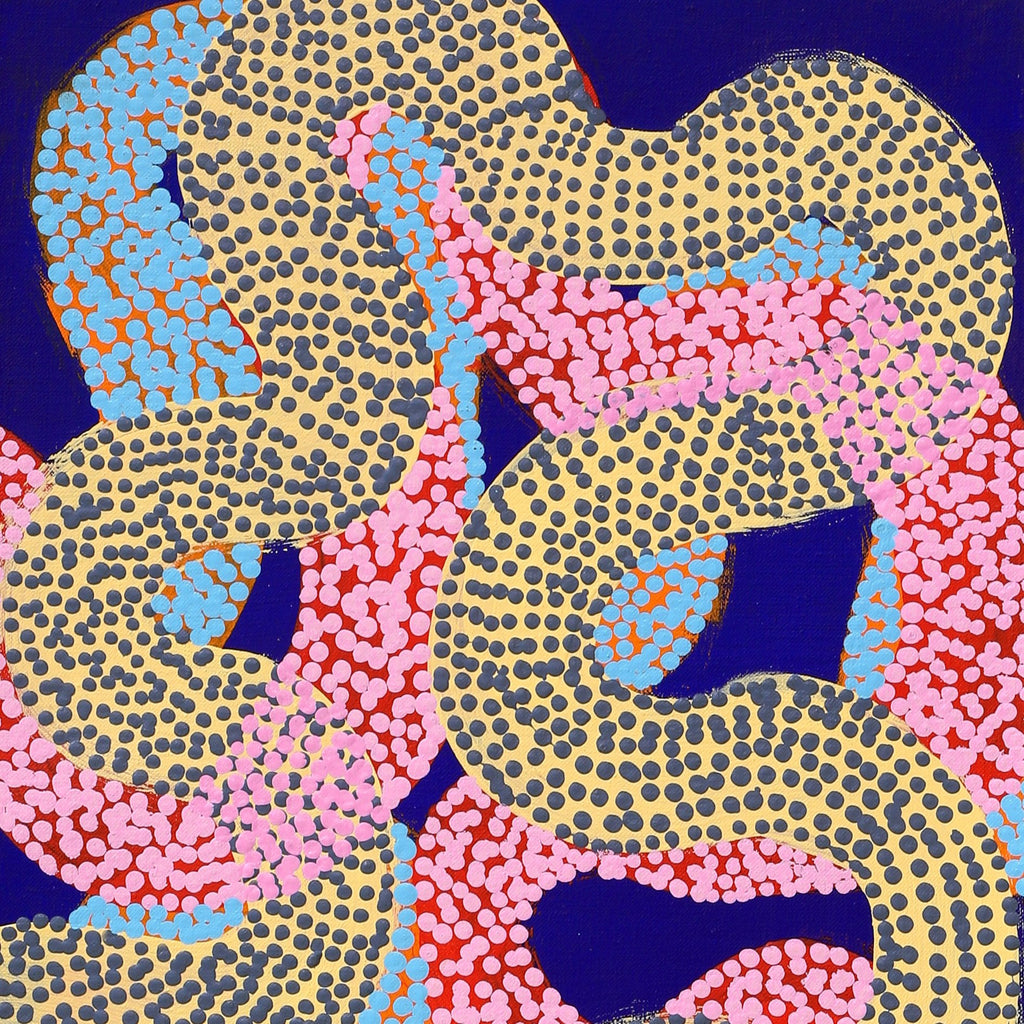 Aboriginal Artwork by Vanetta Nampijinpa Hudson, Warlukurlangu Jukurrpa (Fire country Dreaming), 91x30cm