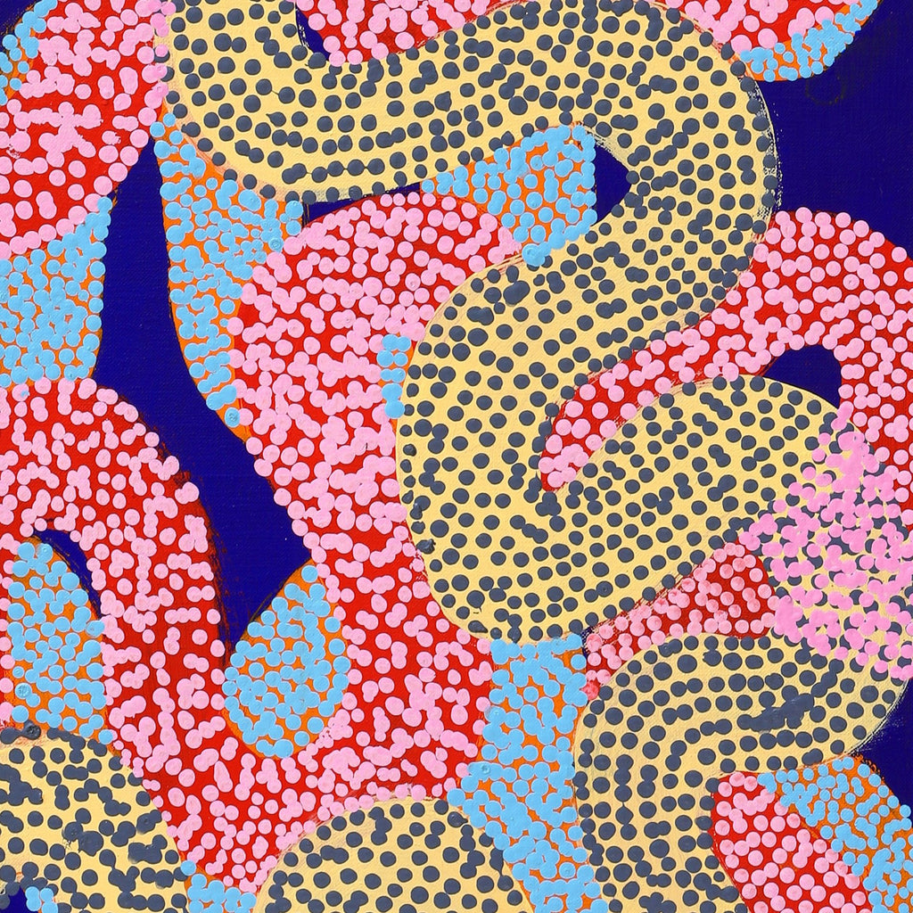 Aboriginal Artwork by Vanetta Nampijinpa Hudson, Warlukurlangu Jukurrpa (Fire country Dreaming), 91x30cm