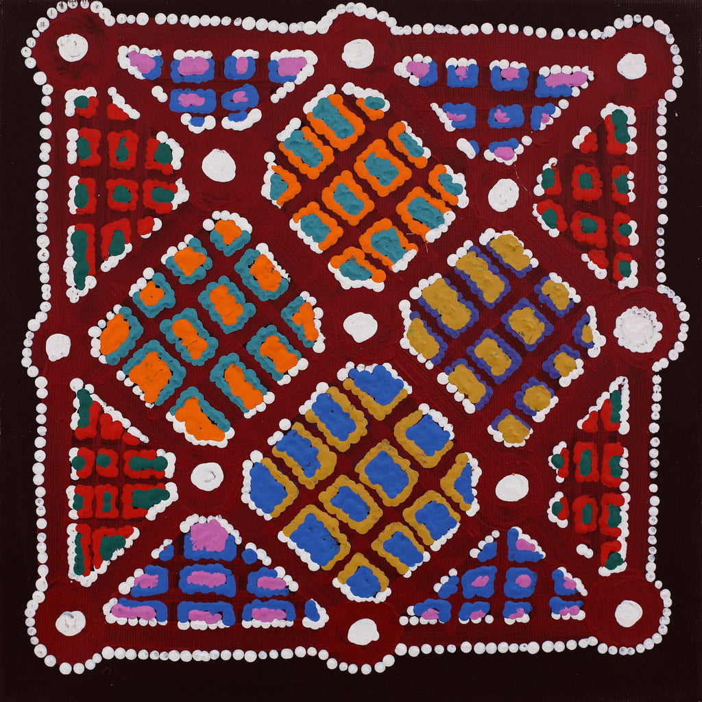 Aboriginal Artwork by Virginia Napaljarri Sims, Mina Mina Jukurrpa - Ngalyipi, 30x30cm - ART ARK®