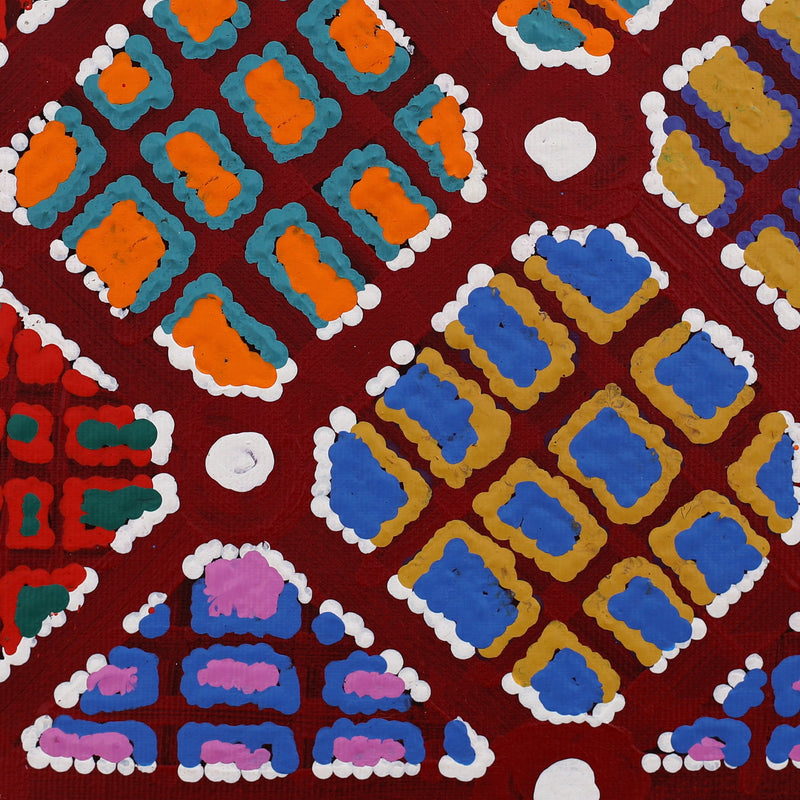 Aboriginal Artwork by Virginia Napaljarri Sims, Mina Mina Jukurrpa - Ngalyipi, 30x30cm