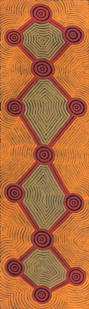 Aboriginal Artwork by Virginia Napanangka Ngalaia, Kushinia, 163x45cm