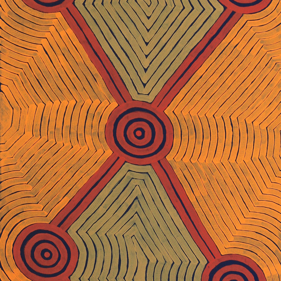 Aboriginal Artwork by Virginia Napanangka Ngalaia, Kushinia, 163x45cm