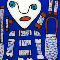 Aboriginal Artwork by Wally Wilfred, Devil Devil, 42x30cm Perspex