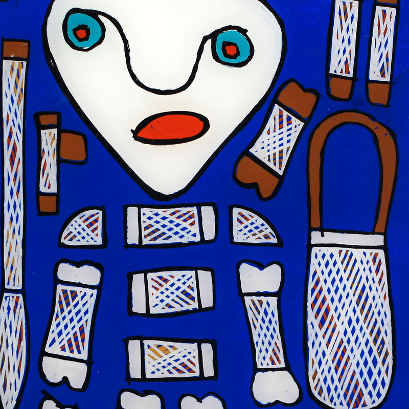Aboriginal Artwork by Wally Wilfred, Devil Devil, 42x30cm Perspex