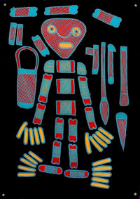 Aboriginal Artwork by Wally Wilfred, Devil Devil, 59.5x42cm Perspex