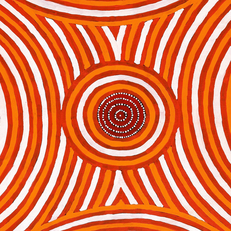 Aboriginal Artwork by Walter Jugadai, Wati Kotara Tjukurrpa at Karrinyarra (Mt. Wedge), 182.5x137cm