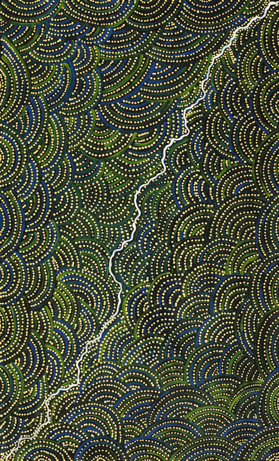 Aboriginal Artwork by Wendy Nungarrayi Brown, Napaljarri-warnu Jukurrpa (Seven Sisters Dreaming), 76x46cm