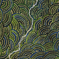 Aboriginal Artwork by Wendy Nungarrayi Brown, Napaljarri-warnu Jukurrpa (Seven Sisters Dreaming), 76x46cm