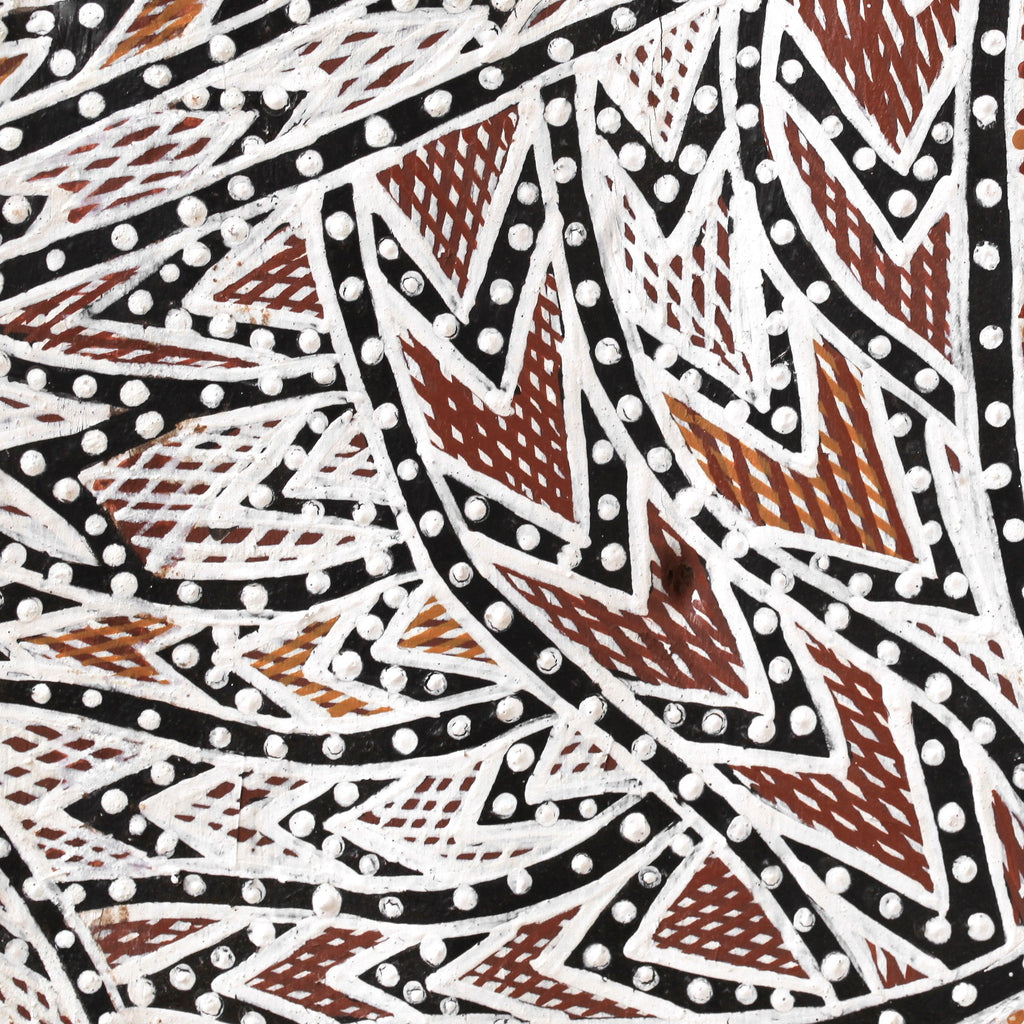 Aboriginal Artwork by Wukun Wanambi, Bamurruŋu, 124x48cm Bark