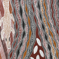 Aboriginal Artwork by Wulu Marawili, Garraŋali (Maḏarrpa clan), 117x30cm Bark