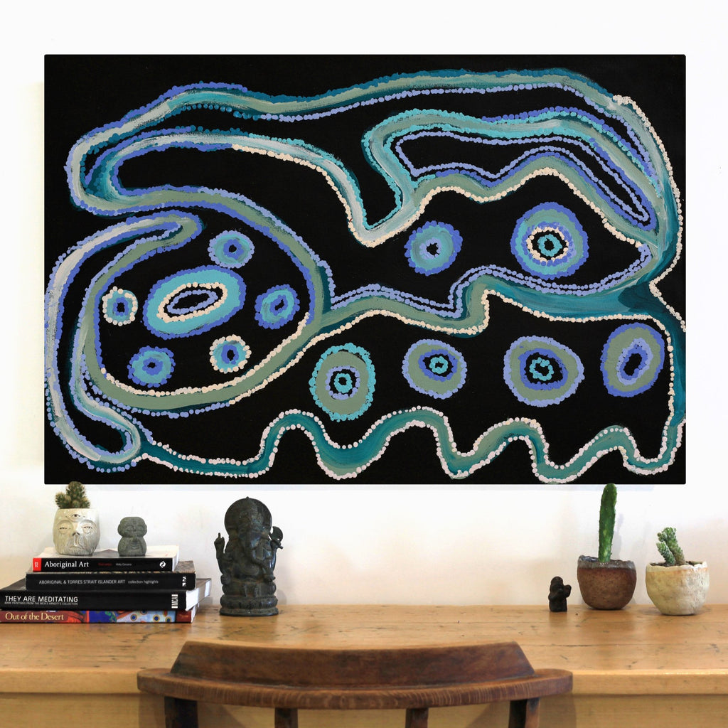 Aboriginal Art by Yamangara Thomas Murray, Ngayuku Ngurra, 91x61cm - ART ARK®