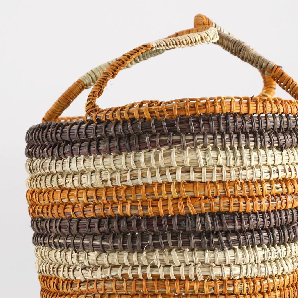 Aboriginal Artwork by Yaminy Mununggurr Janet, Bathi (woven basket)