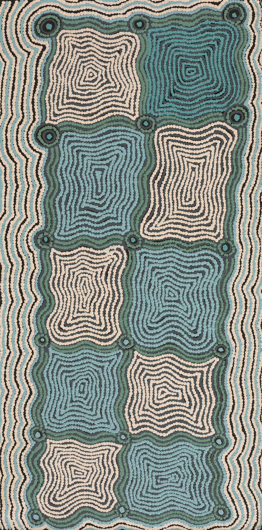 Aboriginal Artwork by Yangi Yangi Fox, Mamungari, 91x45cm