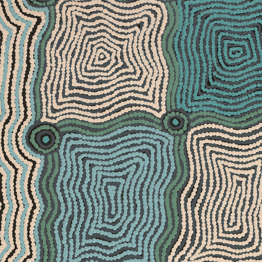 Aboriginal Artwork by Yangi Yangi Fox, Mamungari, 91x45cm