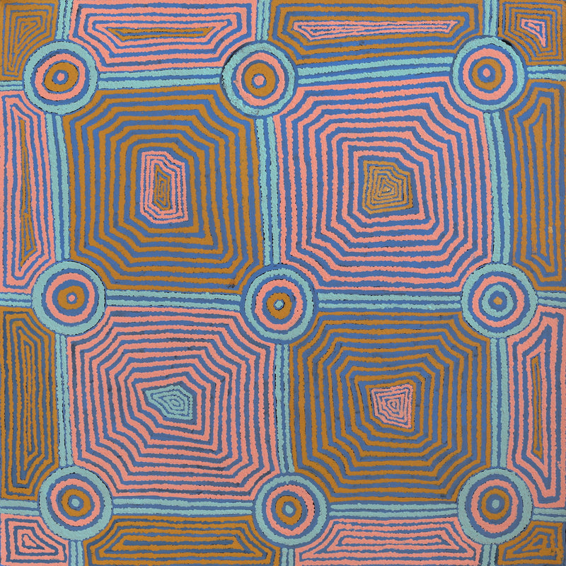 Aboriginal Artwork by Yangi Yangi Fox, Mamungari, 91x91cm