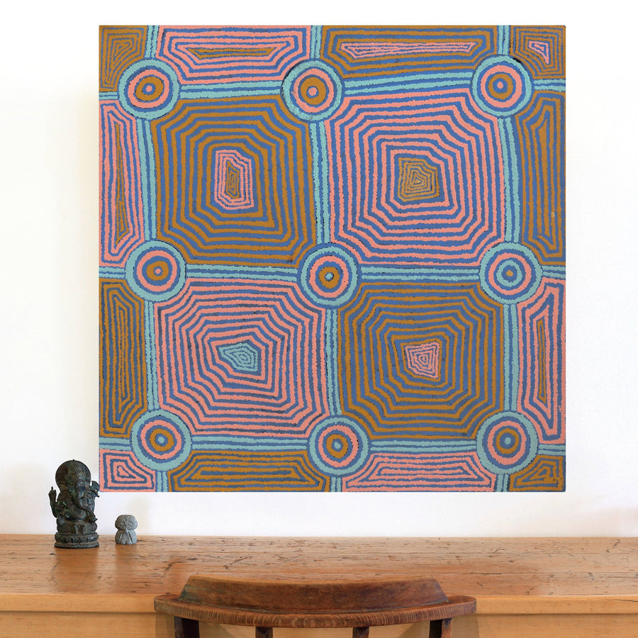 Aboriginal Artwork by Yangi Yangi Fox, Mamungari, 91x91cm