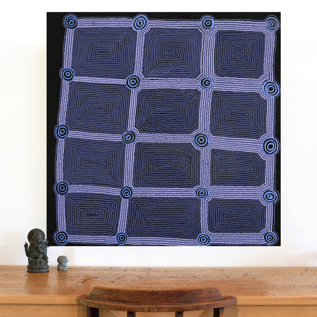 Aboriginal Artwork by Yangi Yangi Fox, Mamungari, 91x91cm