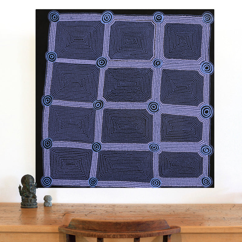 Aboriginal Artwork by Yangi Yangi Fox, Mamungari, 91x91cm