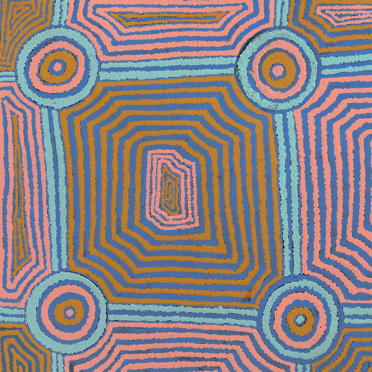 Aboriginal Art by Yangi Yangi Fox, Mamungari, 91x91cm - ART ARK®