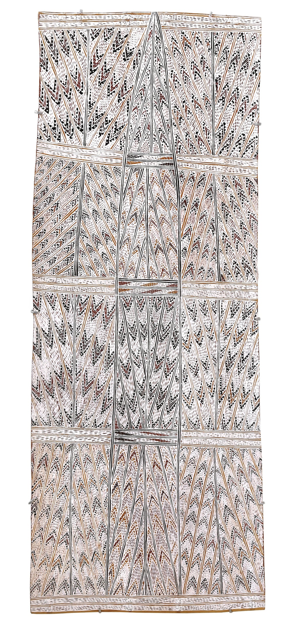 Aboriginal Artwork by Yilpirr Wanambi, Marraŋu, 142x51cm Bark