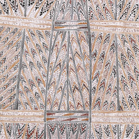 Aboriginal Artwork by Yilpirr Wanambi, Marraŋu, 142x51cm Bark