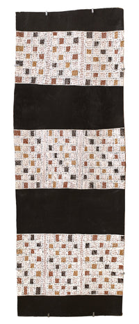 Aboriginal Artwork by Yimula Munuŋgurr, Djapu Design, 100x35cm Bark