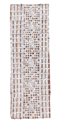 Aboriginal Artwork by Yimula Munuŋgurr, Djapu Design, 83x28cm Bark