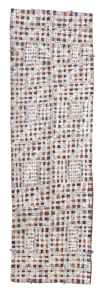 Aboriginal Artwork by Yimula Munuŋgurr, Djapu Design, 95x28cm Bark