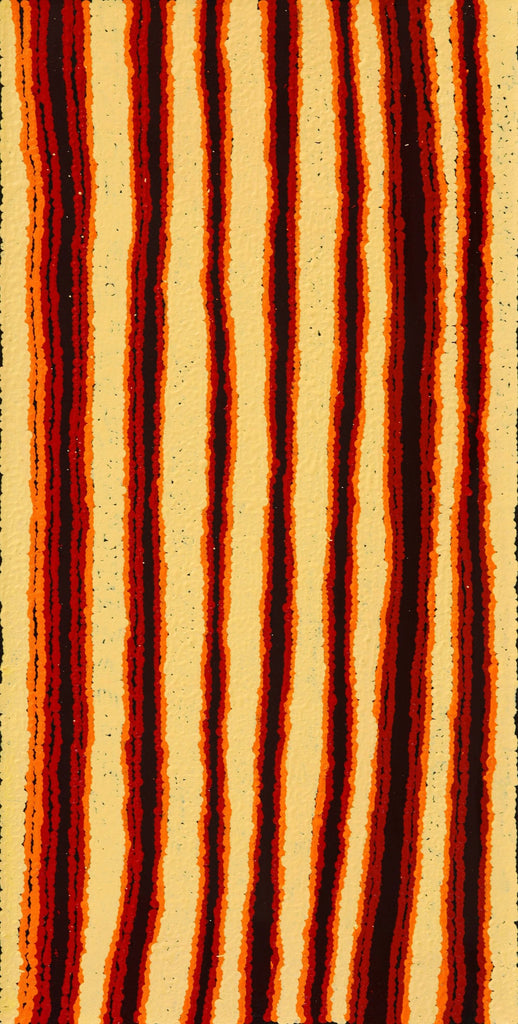 Aboriginal Artwork by Adrianna Nangala Egan, Yarla Jukurrpa (Bush Potato Dreaming) - Cockatoo Creek, 91x46cm