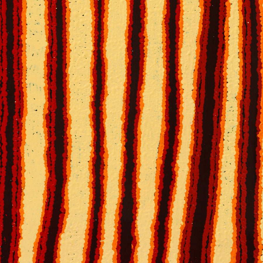 Aboriginal Artwork by Adrianna Nangala Egan, Yarla Jukurrpa (Bush Potato Dreaming) - Cockatoo Creek, 91x46cm