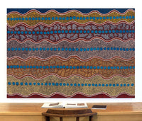 Aboriginal Artwork by Agnes Nampijinpa Fry, Ngapa Jukurrpa (Water Dreaming) - Puyurru, 152x107cm